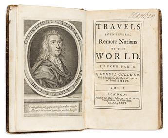 Swift, Jonathan (1667-1745) Travels into Several Remote Nations of the World. In Four Parts. By Lemuel Gulliver. [Together with] Volume